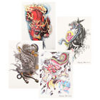  4 Sheets Tattoo Sleeves Flower Arm Sticker Dragon Tiger Waterproof Aldult