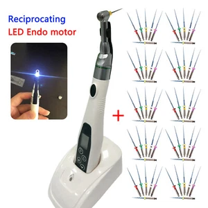 Motor endodoncia LED inalámbrico dental 16:1 contra ángulo + 60* archivos Niti 25 mm - Imagen 1 de 12