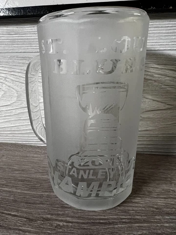 2019 Stanley Cup Champions St. Louis Blues Custom Frosted Glass Beer Mug Stein Cover