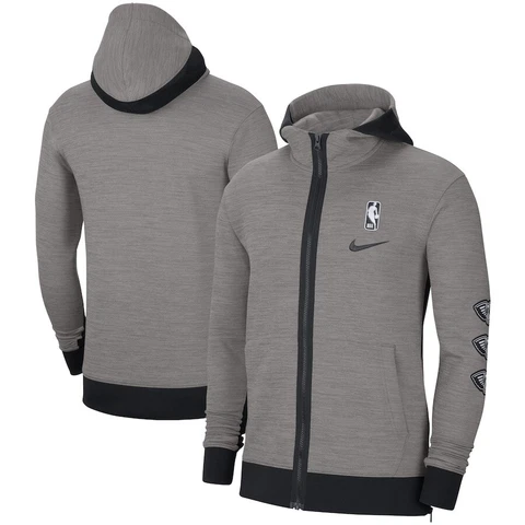 Nike New Orleans Pelicans Authentic Showtime Full-Zip Hoodie Men's Size M Gray Cover