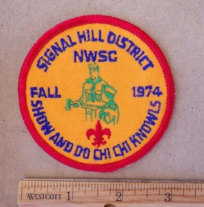 Vintage 1974 Boy Scouts of America Aufnäher SIGNAL HILL - CAMP TOMO CHI CHI KNOLLS - Bild 1 von 1