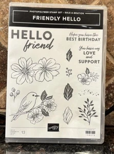 Stampin Up Stamp Set FRIENDLY HELLO 158075 Stamping Cardmaking Craft Papercraft - Picture 1 of 8