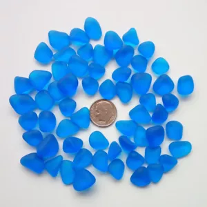sea beach glass 20 pieces big deep blue cobalt lots bulk jewelry making - Picture 1 of 1
