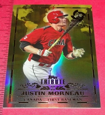 2013 Topps Tribute JUSTIN MORNEAU #65 WBC Gold/25 Team Canada - Minnesota TWINS - Image 1 of 2