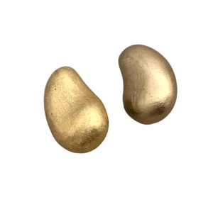 10k Gold Plated Mango Seed Shape Clip on Earring - Picture 1 of 4