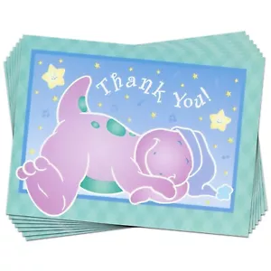 POSTEN VON 7 Vintage 2000 Barney Baby American Greetings Dankeschön Karten + Umschläge - Bild 1 von 5