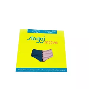SLOGGI MOVE 2 PACK SPORTS BRIEFS HIPSTERS LADIES NAVY BLUE & LILAC - SIZE XS - Picture 1 of 7