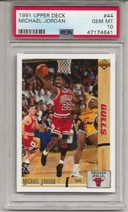 1991 UPPER DECK #44  MICHAEL JORDAN, PSA 10 GEM MINT, HOF, CHICAGO BULLS, L@@K - Picture 1 of 1