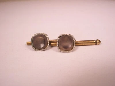 SINGLES(2) 5/16" Gray Squares MOP Vintage Formal Tuxedo Prom Shirt Stud c249 - Image 1 of 4