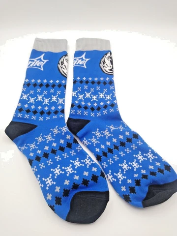 Dallas Mavericks Basketball Socks With Sprite Logo - Blue with Snowflakes Cover