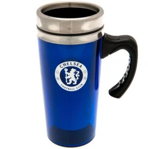 Taza de viaje con mango de Chelsea FC para fanáticos de las ideas de regalo de Navidad y cumpleaños - Imagen 1 de 3