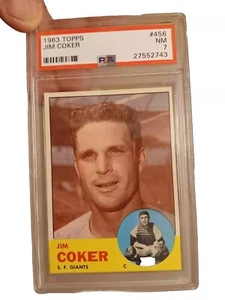 1963 Topps Baseball # 456 JIM COKER PSA 7 - Picture 1 of 2