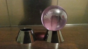 *3 Black Reversible Display Stand For Crystal Healing Spheres Balls Beads Orbs - Picture 1 of 5