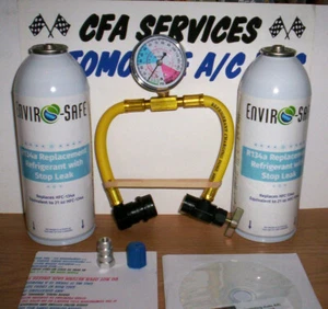 1995-OLDER R12 ADAPTER+ ENVIROSAFE REFRIGERANT REPLACEMENT w/Stopleak =48oz - Picture 1 of 1