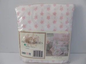 Lambs & Ivy Le Petite Bebe Crib Sheet White w Pink Flowers - Picture 1 of 4