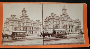 Detroit City Hall Horse-Drawn Tram 1885 Stereoview #21 - Picture 1 of 2