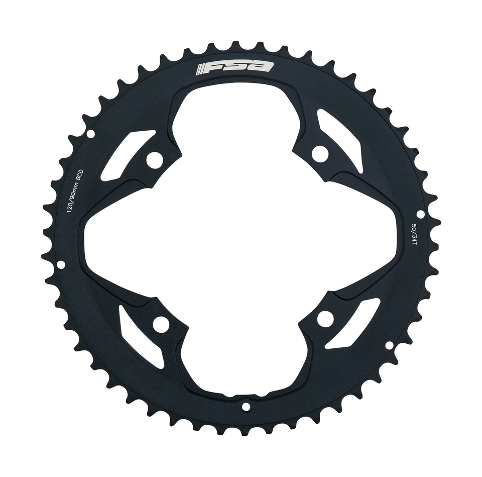 FSA Unisex Adult Vero Pro 2x11 Road Chainring - Black, 110 × 48T - Image 1 of 1