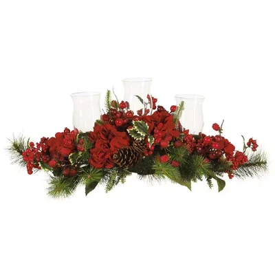 30 In. Holiday Hydrangea Candelabrum - Image 1 of 4