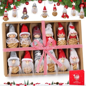 Decorazioni Albero Di Natale Gnomi Ciondoli,12 Pezzi Angeli Elfi Addobbi Albero  - Foto 1 di 12