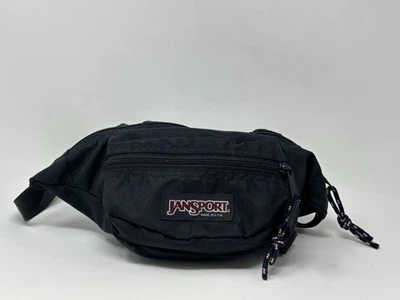 Vintage 90s JanSport Fanny Pack Bum Bag Black  Adjustable Waist Made In USA - Image 1 of 4