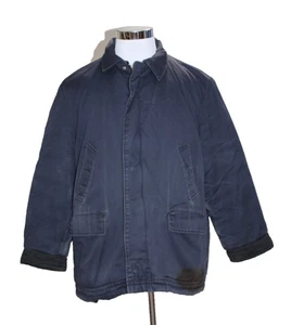 Vintage Military US Navy Deck Jacket Dark Blue Utility 70s 80s Quilt Lined Large - Picture 1 of 12