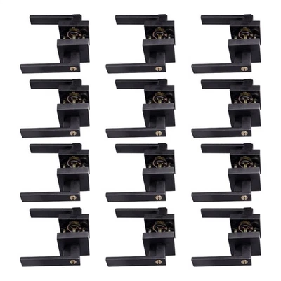 12 Pack Black Door Knobs Door Handles Interior, Bedroom Bathroom Door Locks Door - Image 1 of 4