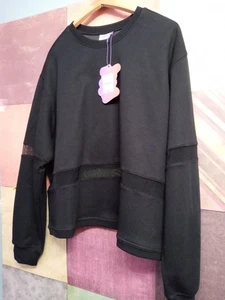 FELPA IN PILE MESH YITTY BY LIZZO MAJOR LABEL nuova con etichette iconica nera XXL/1X $94,95 - Foto 1 di 7