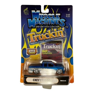 Chevy 1500, azul y plata, TM03-01, Slam, máquinas musculares, Truckin' escala 1:64 Foto 1 de 3