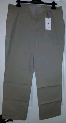 Calça chino Gloria Vanderbilt cáqui avelã utilitária perna reta 18 nova com etiquetas - Imagem 1 de 3