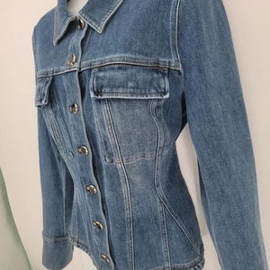 WHBM Jeansjacke Damen M Form Taille Knopfleiste Stretch Western Jeansjacke - Bild 1 von 13