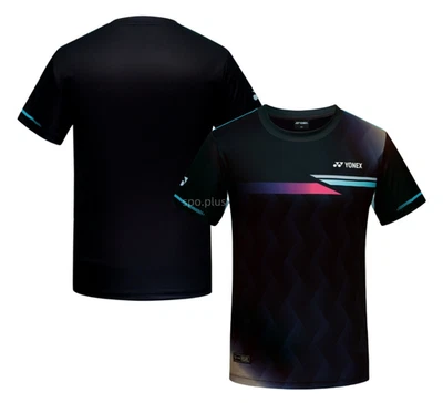 YONEX 25F/W Men's Badminton T-Shirts Sports Training Tee Top Black NWT 253TS029M - Image 1 of 4