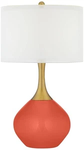 Color Plus Nickki Brass 30 1/2" High Modern Koi Orange Table Lamp - Picture 1 of 5