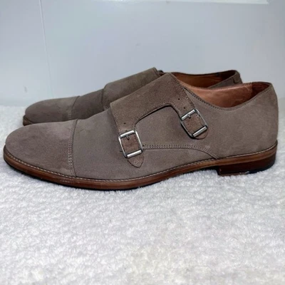 H&M PARTE SUPERIOR DE GAMUZA Y FORRO DE CUERO MONKSTRAP TALLA EE. UU. 11,5 M HECHO EN PORTUGAL Foto 1 de 4
