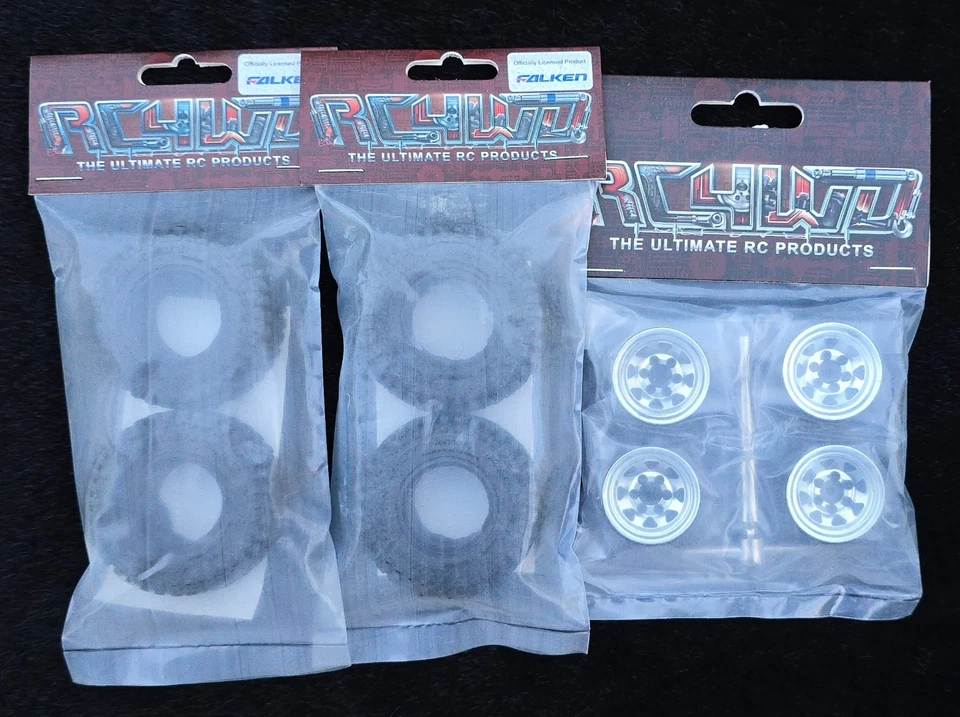RC4WD 1.0" Stamped Steel Beadlock Wheels and Falken Wildpeak M/T Tires Set - Image 1 of 4