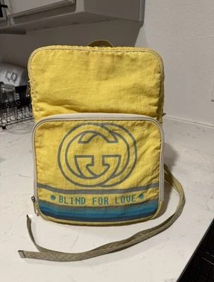 古驰中号黄色尼龙背包百叶窗 — 第 1/4 张图片