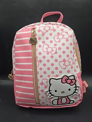 Sanrio Hello Kitty 10" Faux Leather White And Pink Mini Backpack - Image 1 of 4