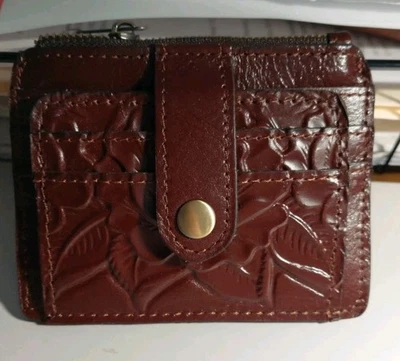NEW Patricia Nash Cassis Rose Tooled Leather Card Case Wallet in British Tan NWT - Image 1 of 4