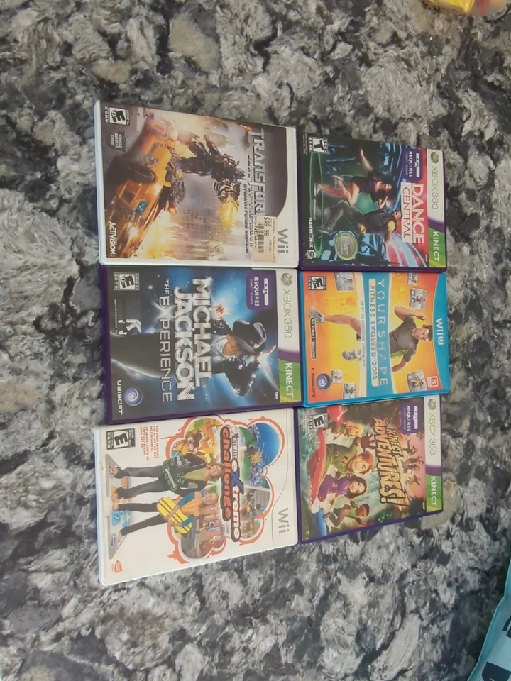 mixed lot 6 video games Wii Wiiu Xbox 360 Transformers Kinect - Image 1 of 1