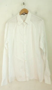 ROBERT CAVALLI Mens Size XL White Formal Event Tuxedo Shirt Button Front - Picture 1 of 4