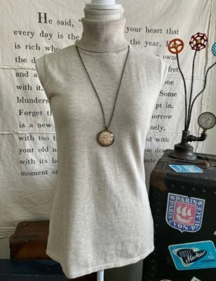 Joan Rivers Wardrobe Builders Heather Natural Easy Chic Turtleneck Tank Top XS - Image 1 of 4
