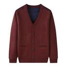 Men's Warm V-Neck Knit Sweater Long Sleeve Button Coat Casual Cardigan Top 4Xl