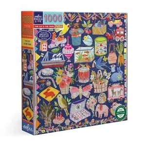 The Cat & the Yarn 1000 Piece Jigsaw Puzzle eeBoo New - Picture 1 of 3