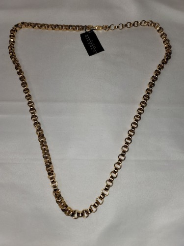 Vintage Signed Givenchy Bijoux G Tone Necklace 30"