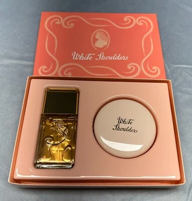 复古白色肩膀 4.5 液量盎司香水 & 2.6 盎司沐浴粉套装 全新带盒 — 第 1/4 张图片