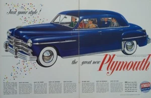 1949 vintage Plymouth print ad. The great New Plymouth - Picture 1 of 1