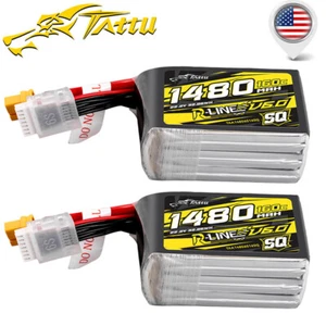 2X Tattu R-Line Version 6.0 1480mAh 160C 6S 22.2V ST Lipo Battery With XT60 Plug - Picture 1 of 6
