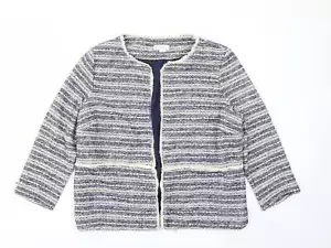 Monsoon Womens Blue Cotton BlendBlazer Size 14 - Picture 1 of 12