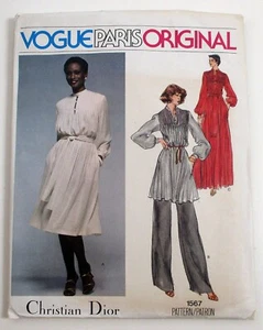 UNCUT Vtg. 1970's Vogue Sz. 10 Couturier Christian Dior Dress Pattern 1567 - Picture 1 of 2