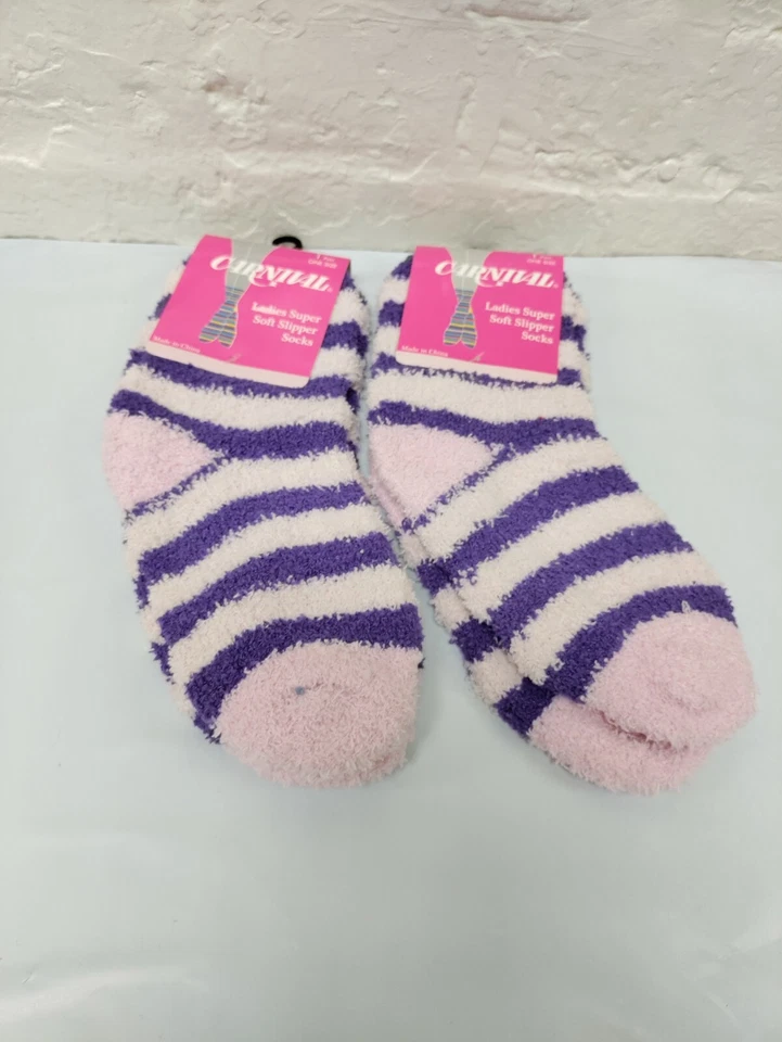 2 Carnival Ladies Super Soft Slipper Socks One Size - Image 1 of 1