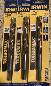 Irwin #73630 15/32" Turbomax Drill Bit LOT OF 3 PACK COMBINE SHIPPING AVAILABLE - Picture 1 of 2